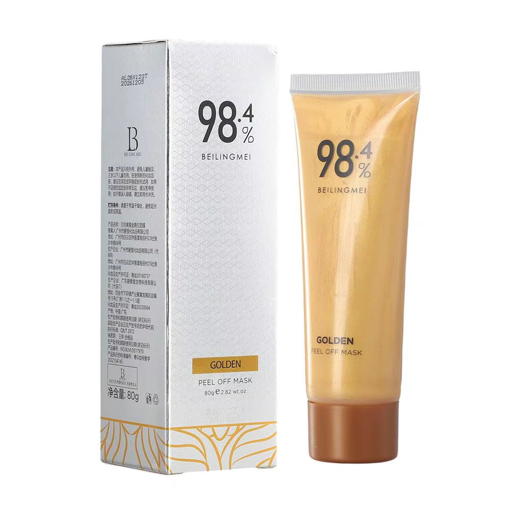 Gold Foil Peel-Off Mask, 98.4% Golden Peel off Mask, Gold Face Mask for Moisturizing, Removes Blackheads, Reduces Fine Lines