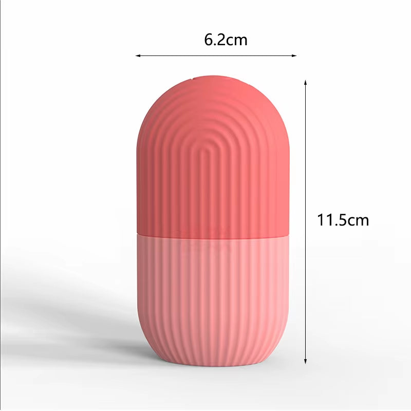 2-IN-1 Silicone Ice Roller Mold Mini Portable Face Cleansing Tool Cold Compress Soothing Massage Ice Box Durable Skin Care Tool